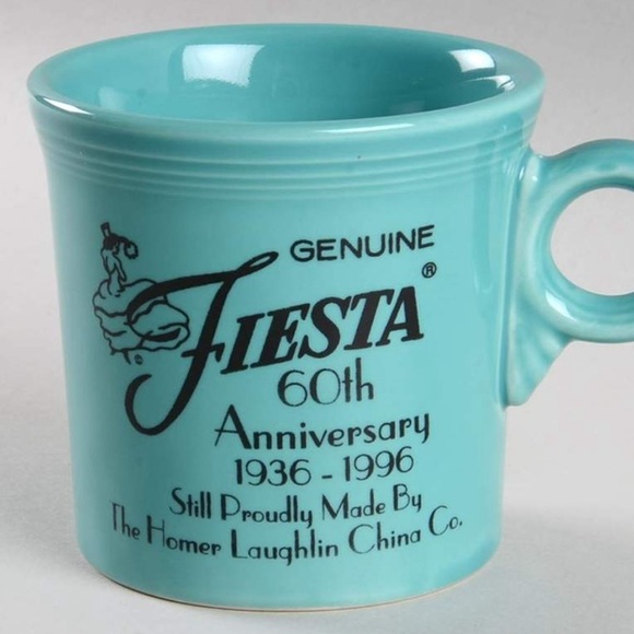 Fiesta by HOMER LAUGHLIN Turquoise Coffee/Tea/Hot Ceramic 60th Anniversary Cup - Picture 1 of 1